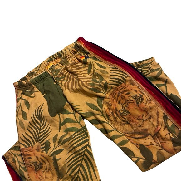 Aviator Nation Jungle Tiger Print Joggers with velvet Stripes size L EXCELLENT - Picture 5 of 5